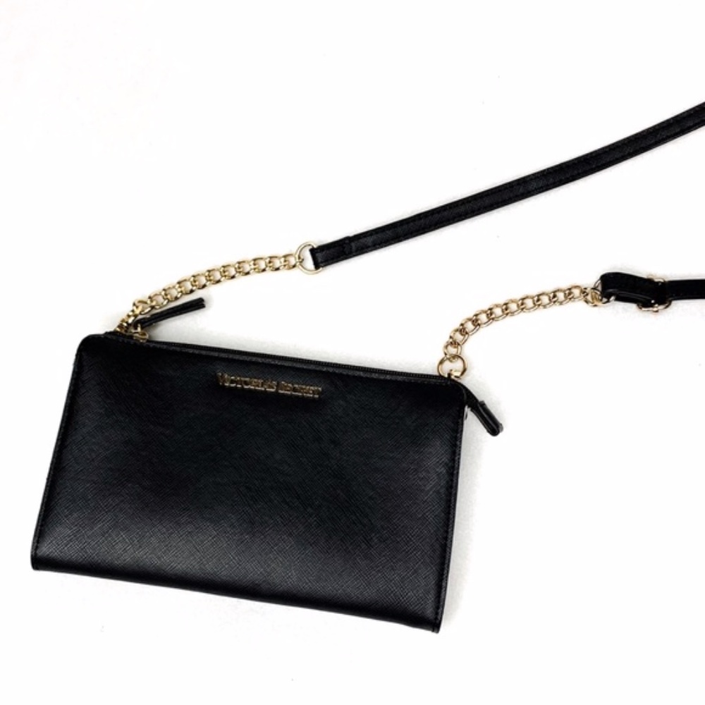 NWOT VICTORIA'S SECRET Black Clutch w Long Strap